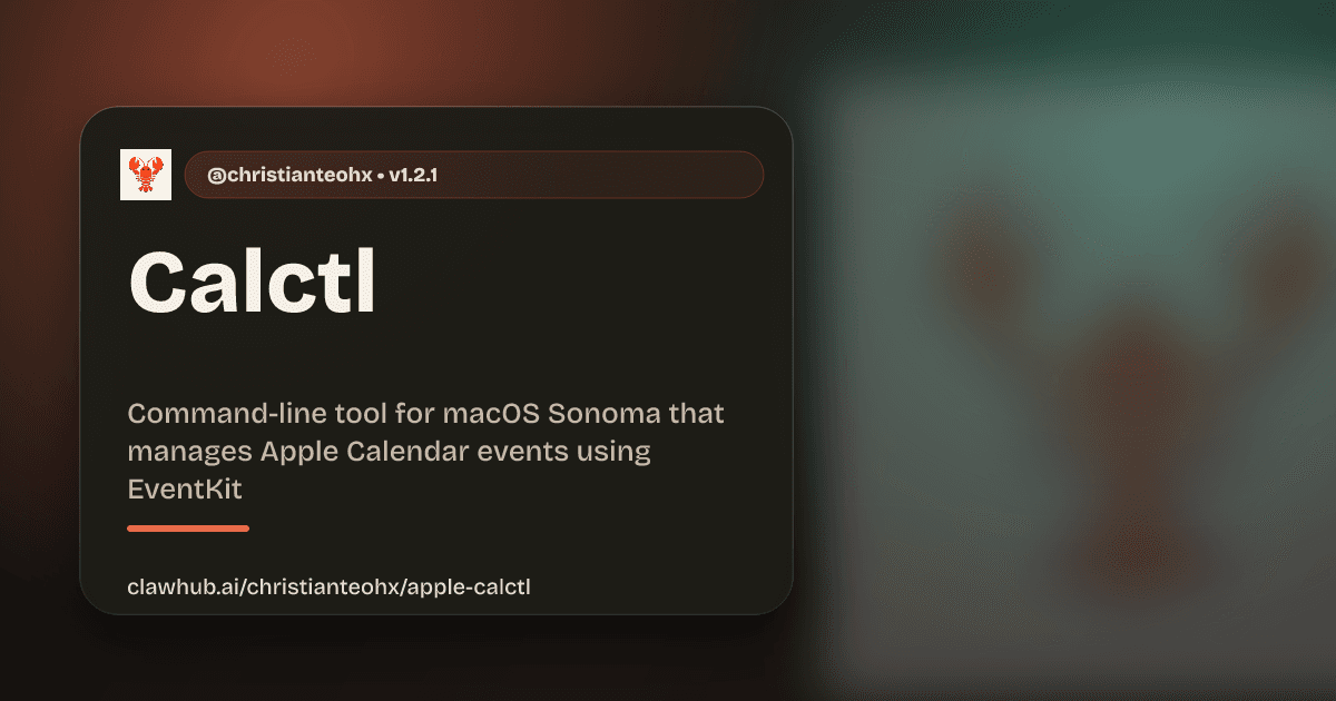 calctl preview screenshot showing the calctl interface